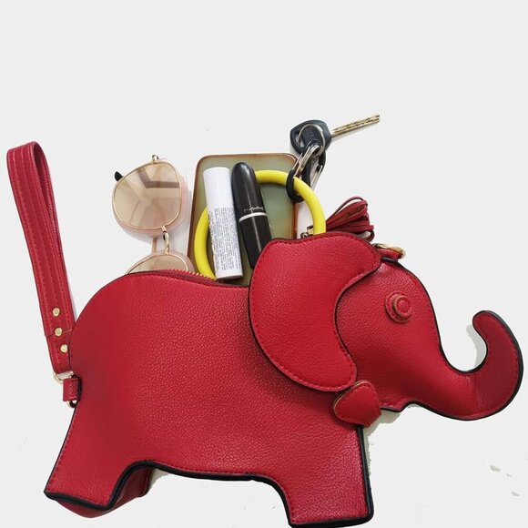 Animal Elephant Shape Crossbody Bag Purse Fashion Women Pu Leather Chic Shoulder - Picture 6 of 6